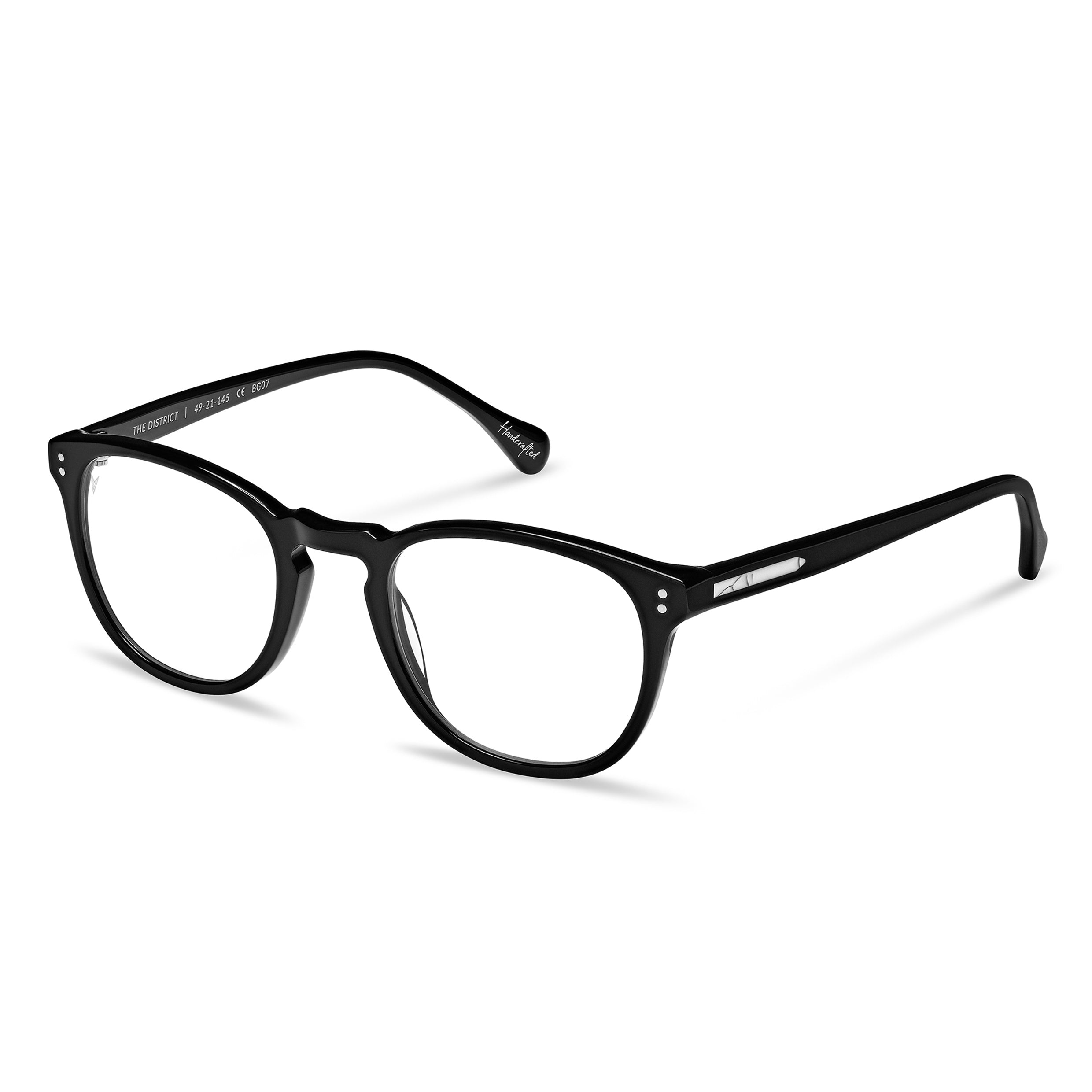 District Blue Light Glasses - Jet Black Round Frames