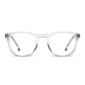 Front view of District Blue Light round glasses in Crystal clear frame