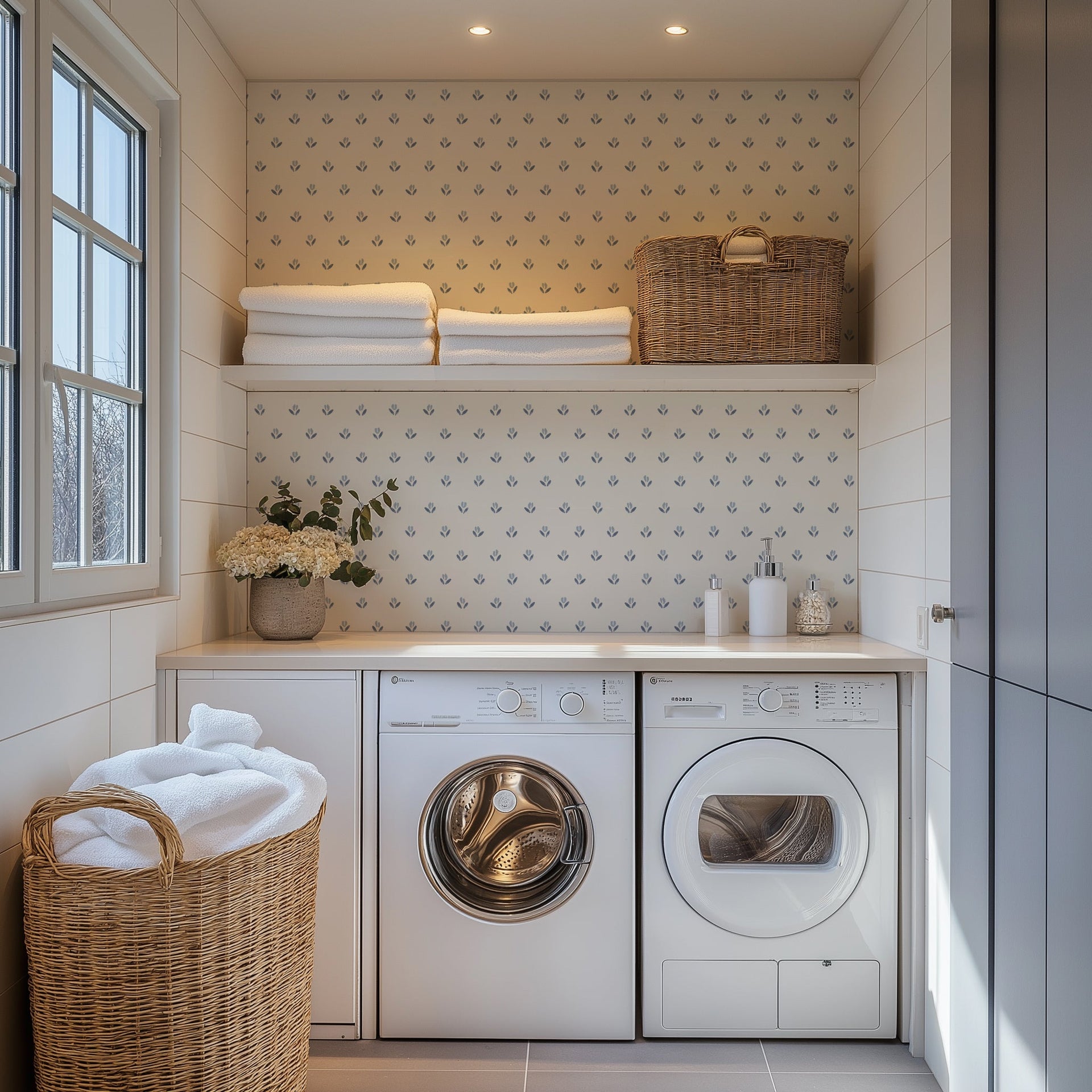 Baylor Floral Removable Wallpaper in Cream, Sage-Green & Dusty-Rose