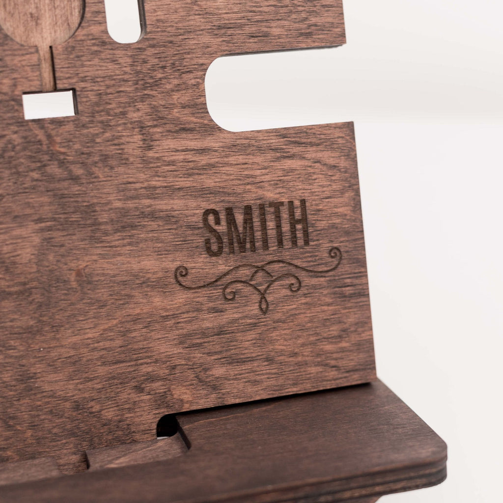 Wooden Phone Docking Station - Personalized Organizer for Men