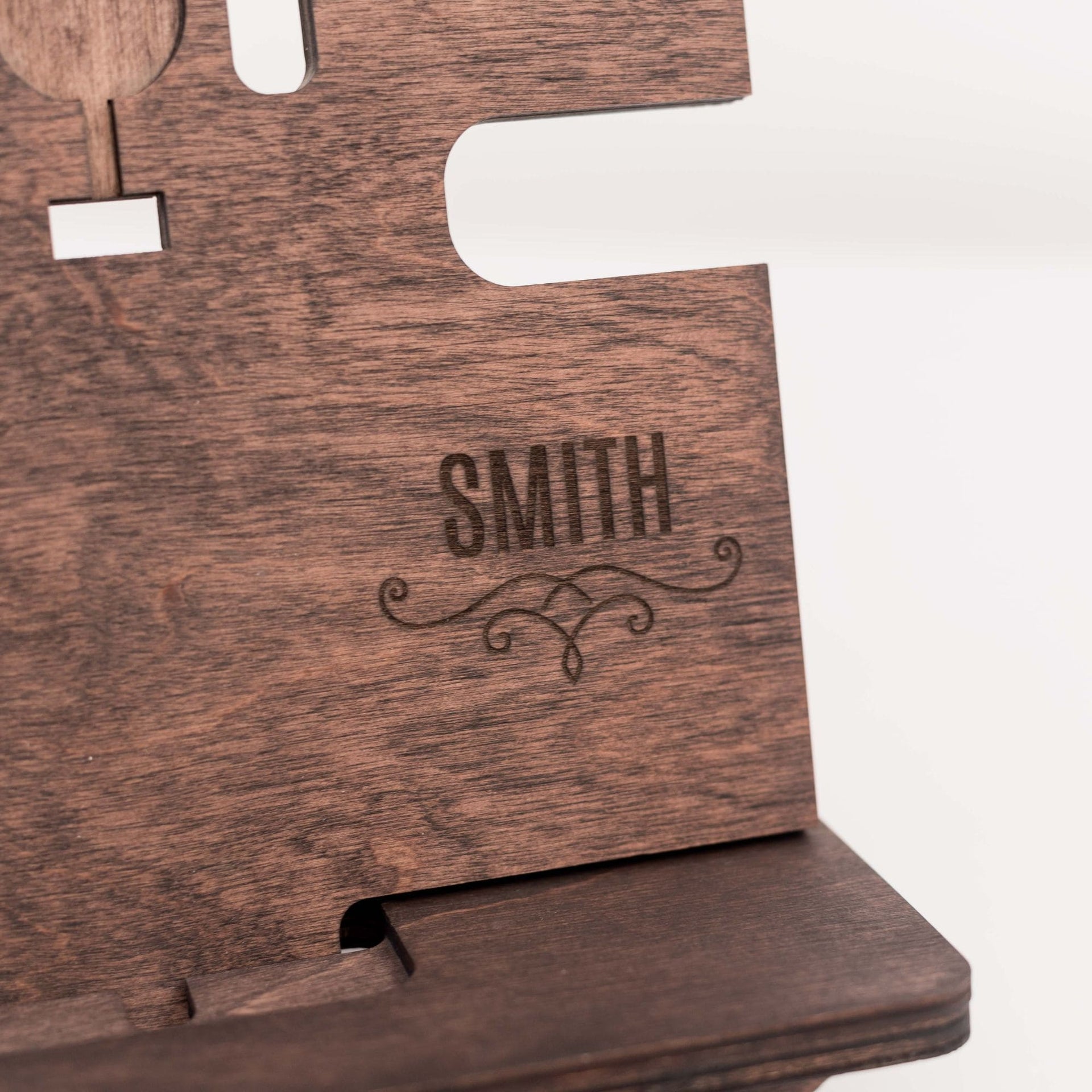 Wooden Phone Docking Station - Personalized Organizer for Men