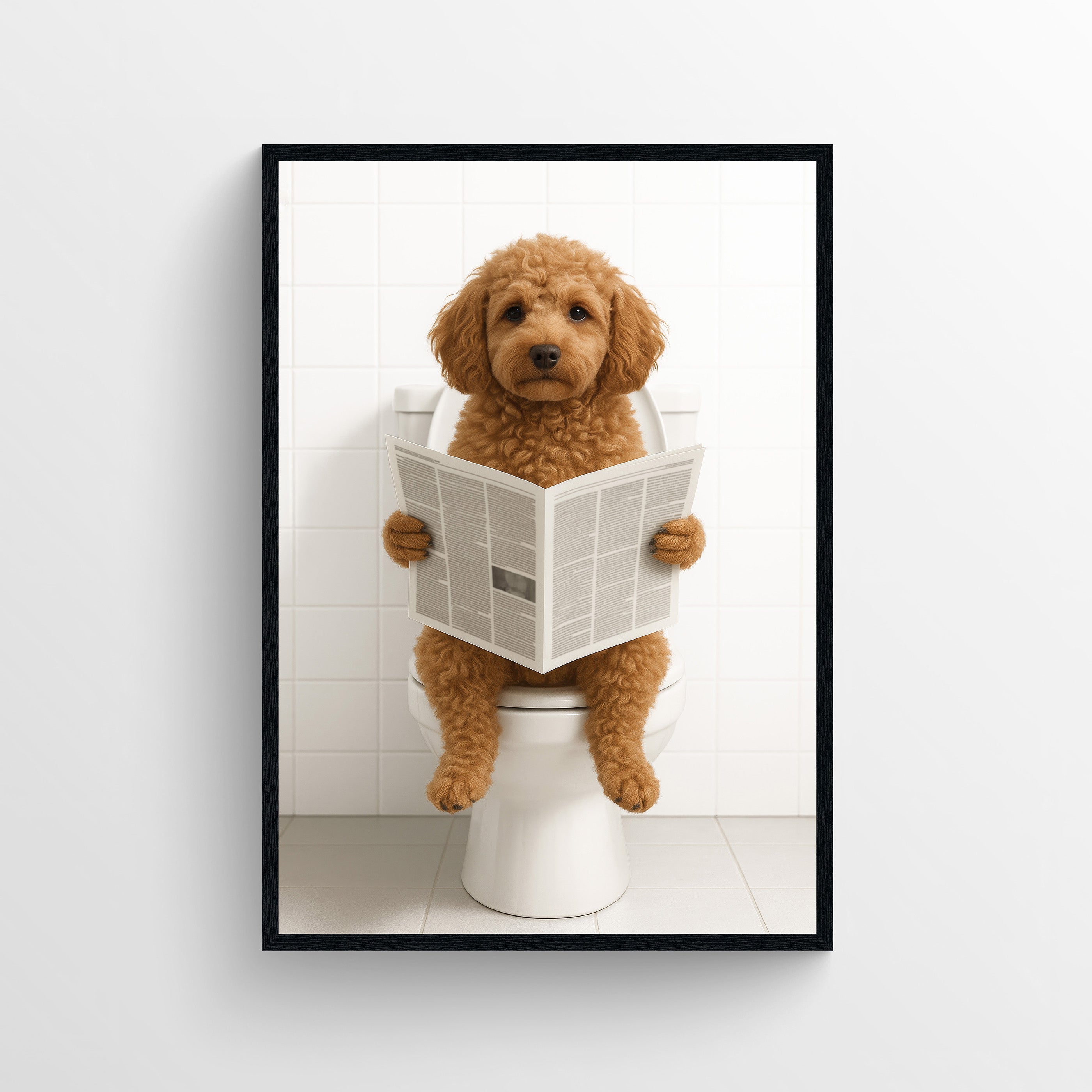 Dog - Cavapoo Animal Bathroom Toilet Poster