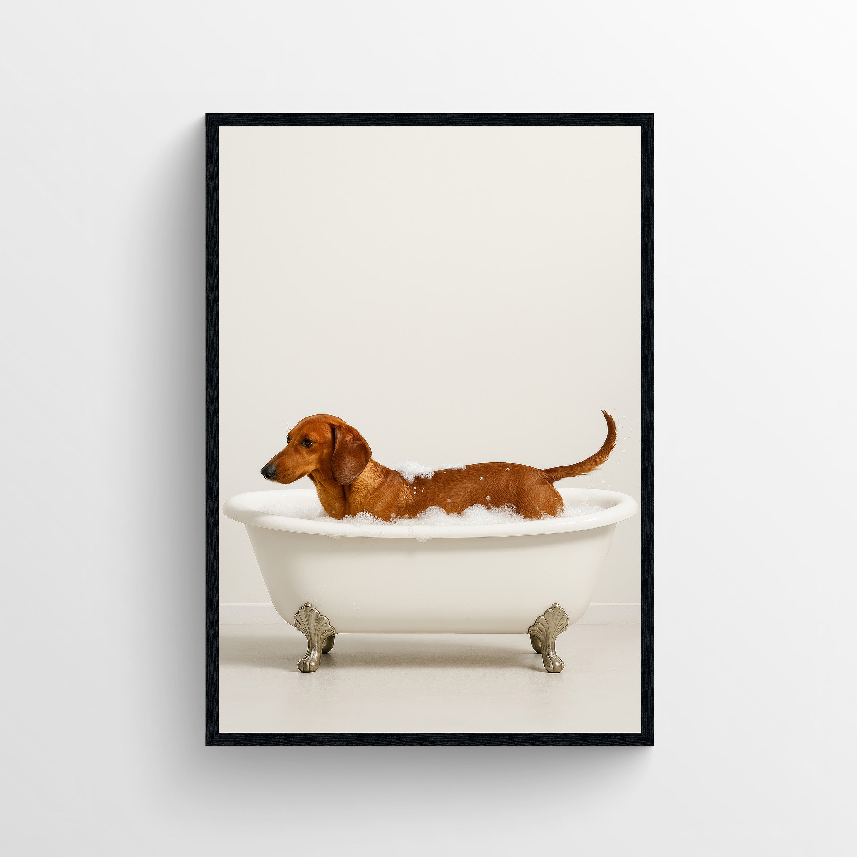 Dog - Dachshund Animal Bathroom Tub Poster
