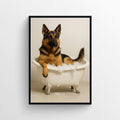 Dog - German Shepherd Animal Bathroom Tub Poster
