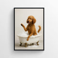 Dog - Poodle Animal Bathroom Tub Poster