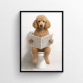 Dog - Poodle Animal Bathroom Toilet Poster