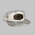 Mr. Slabs camo rope hat with multi-color accents