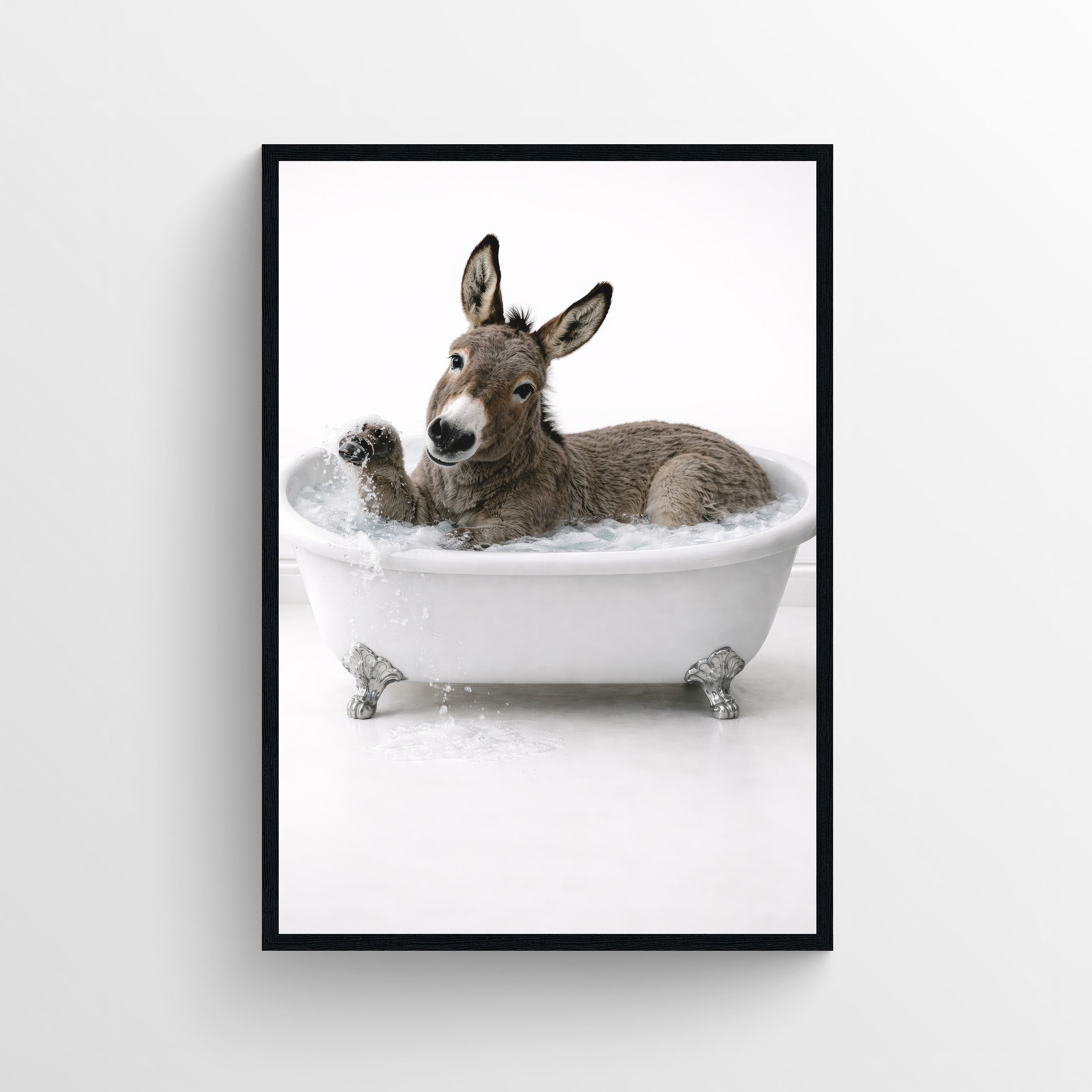 Donkey Animal Bathroom Tub Poster