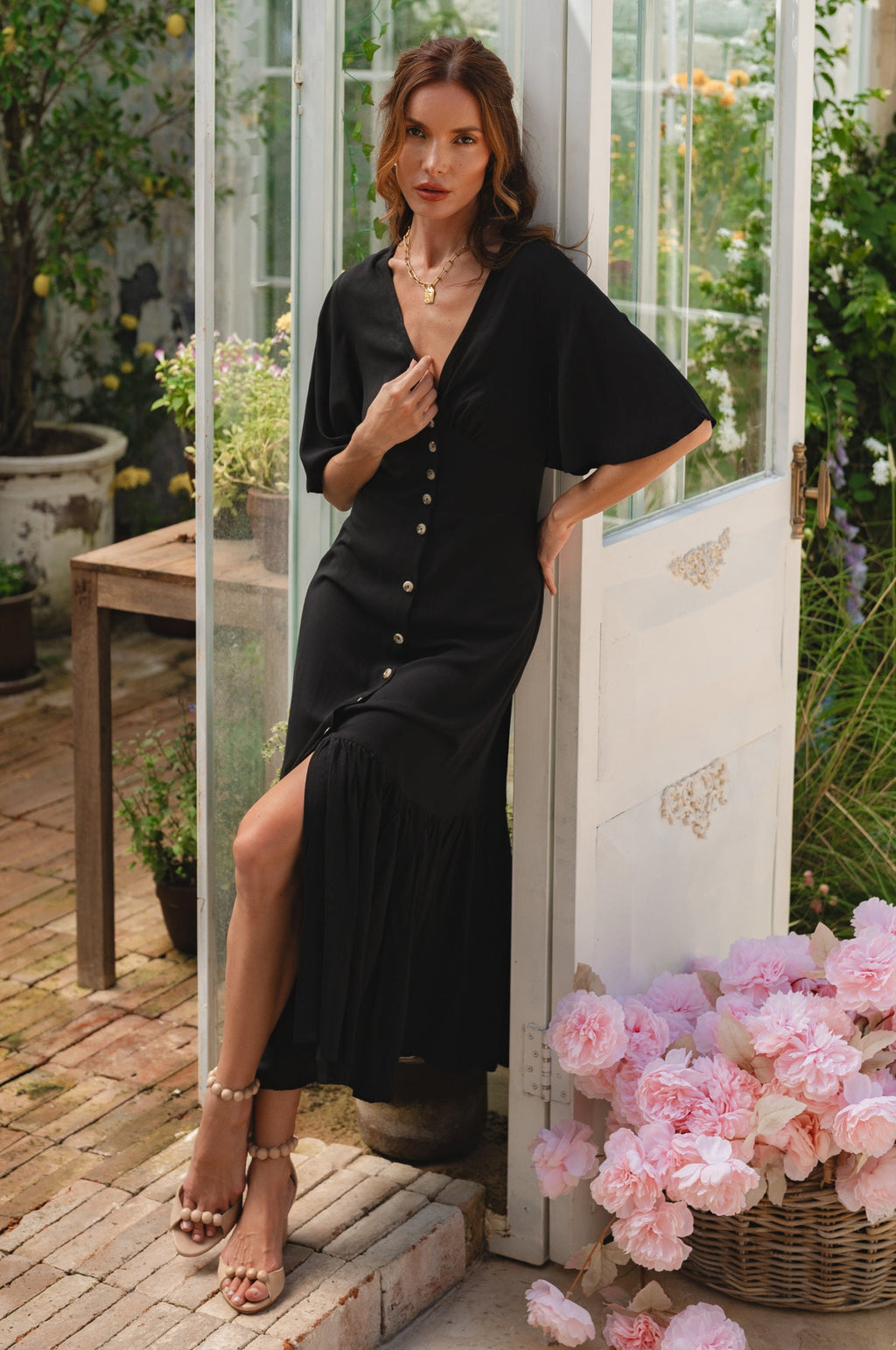 Donna Button Down Midi Dress (Sale)