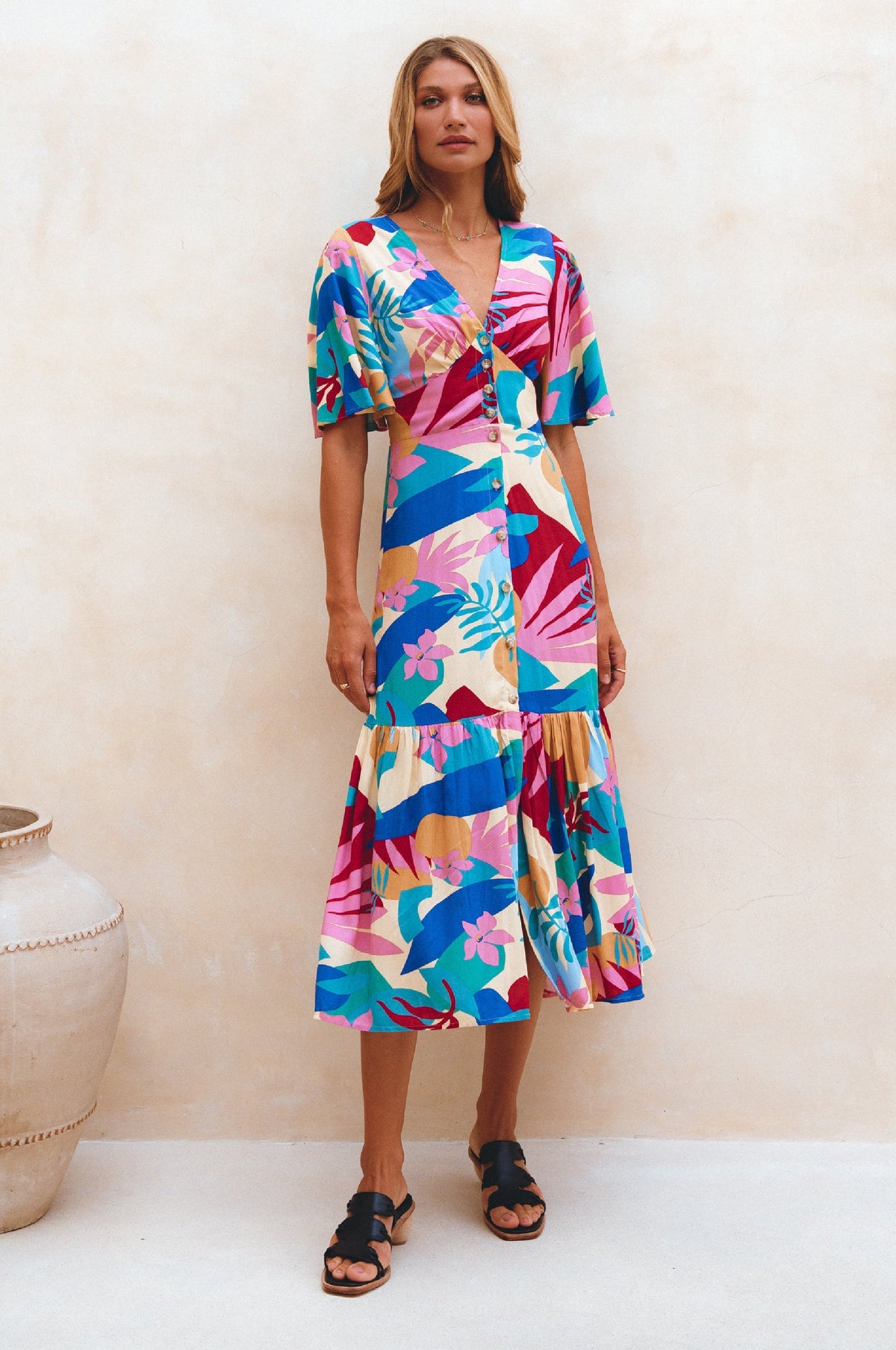 Donna Button Down Midi Dress (Sale)