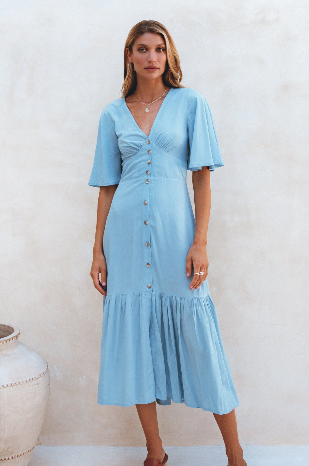 Donna Button Down Midi Dress (Sale)