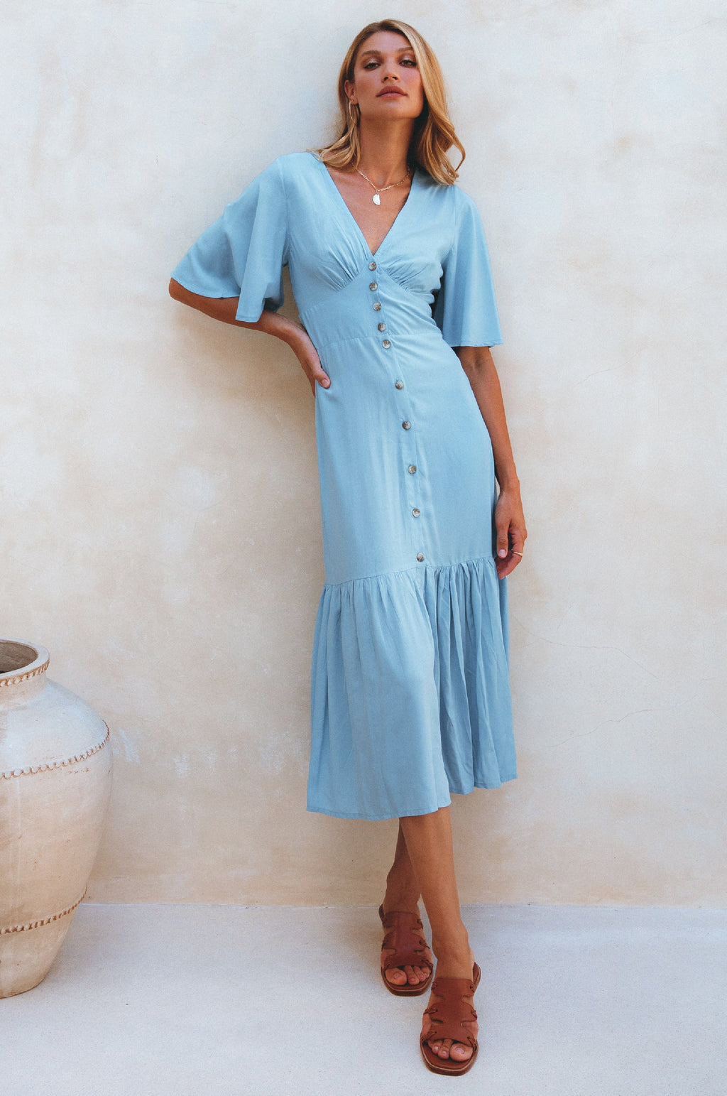 Donna Button Down Midi Dress (Sale)