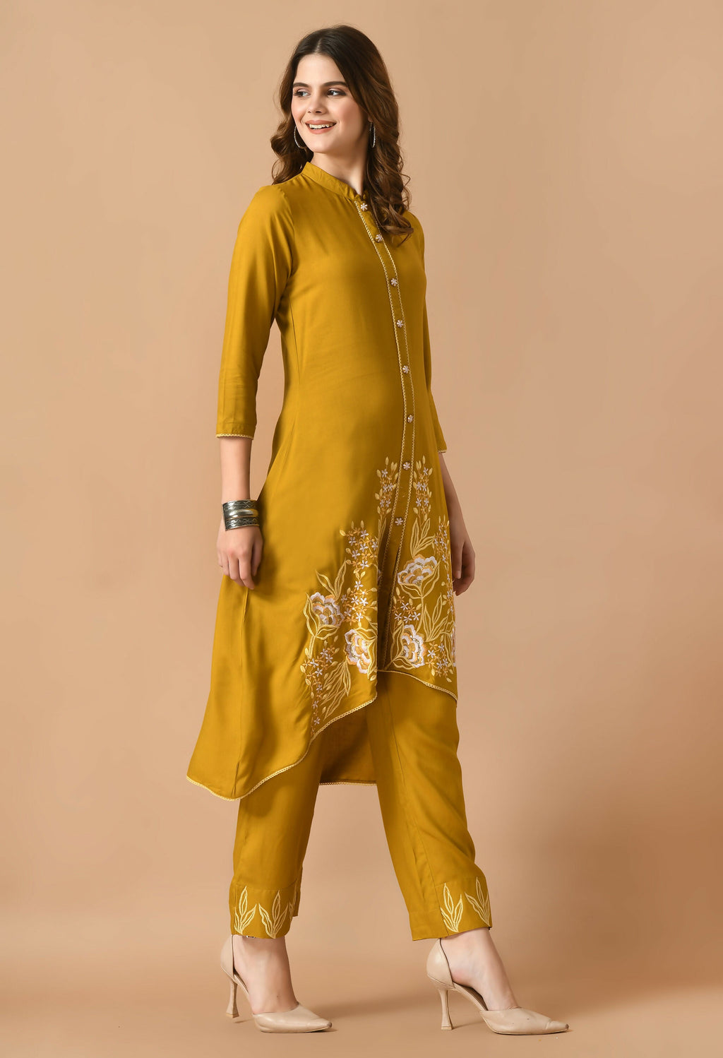Mustard Cotton Rayon Kurta Set - Breathable 2-Piece Ethnic Wear