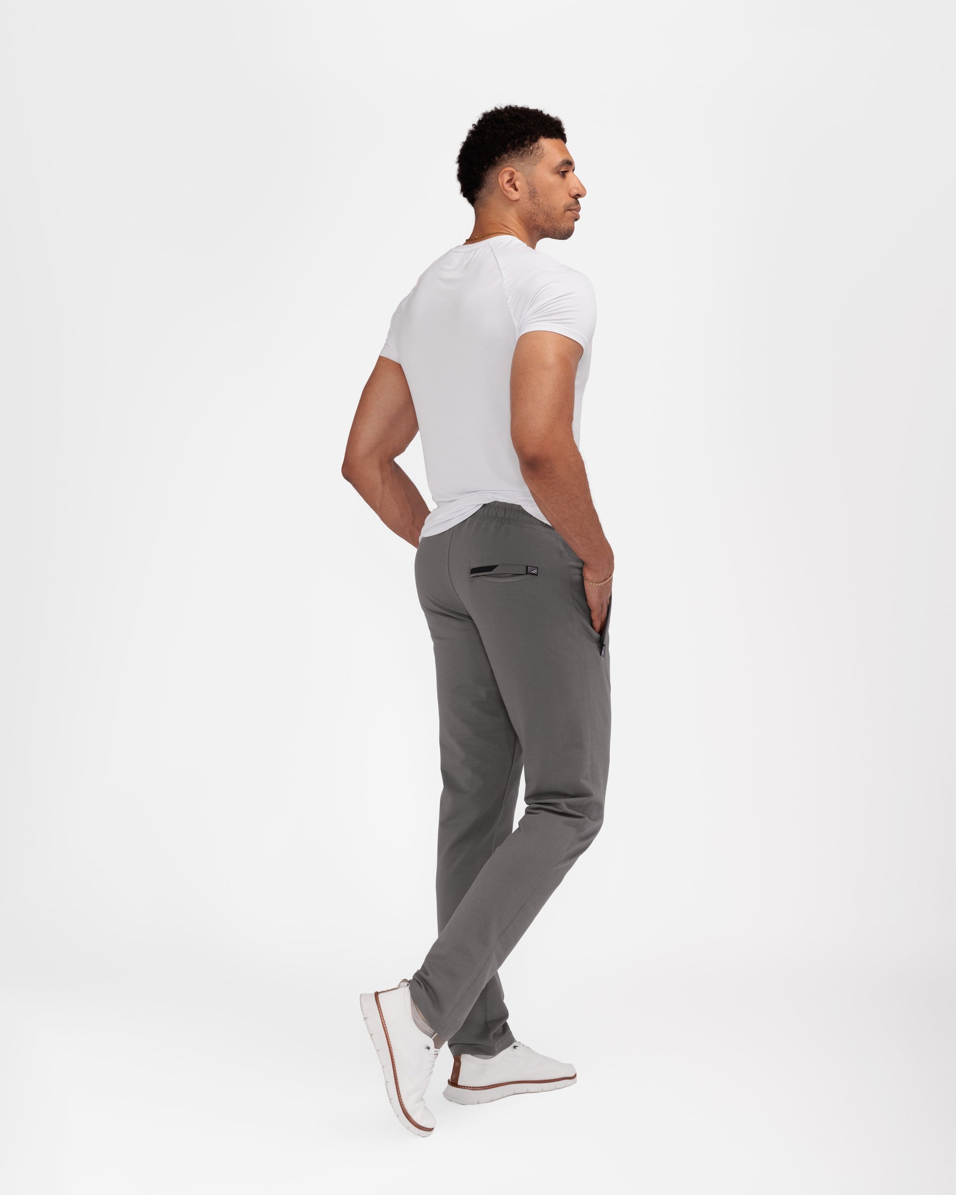 Navy Blue Athletic Tapered Jogger Pants for Tall Men - Image 36