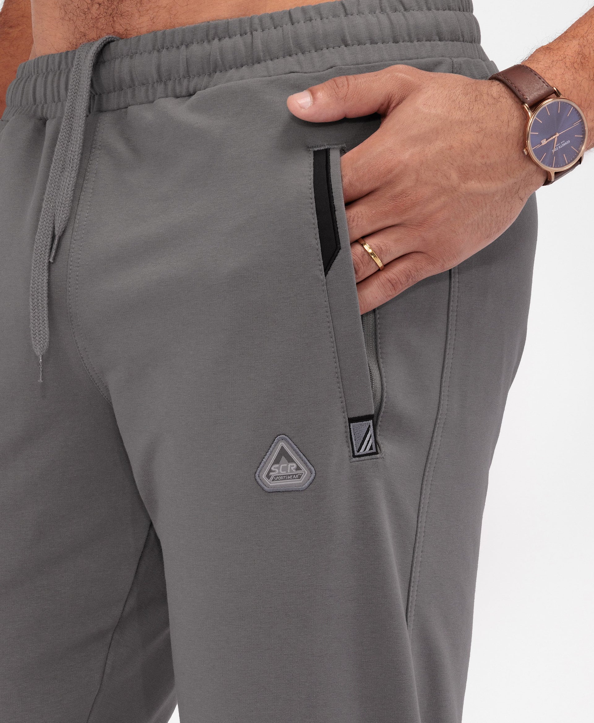 Navy Blue Athletic Tapered Jogger Pants for Tall Men - Image 33