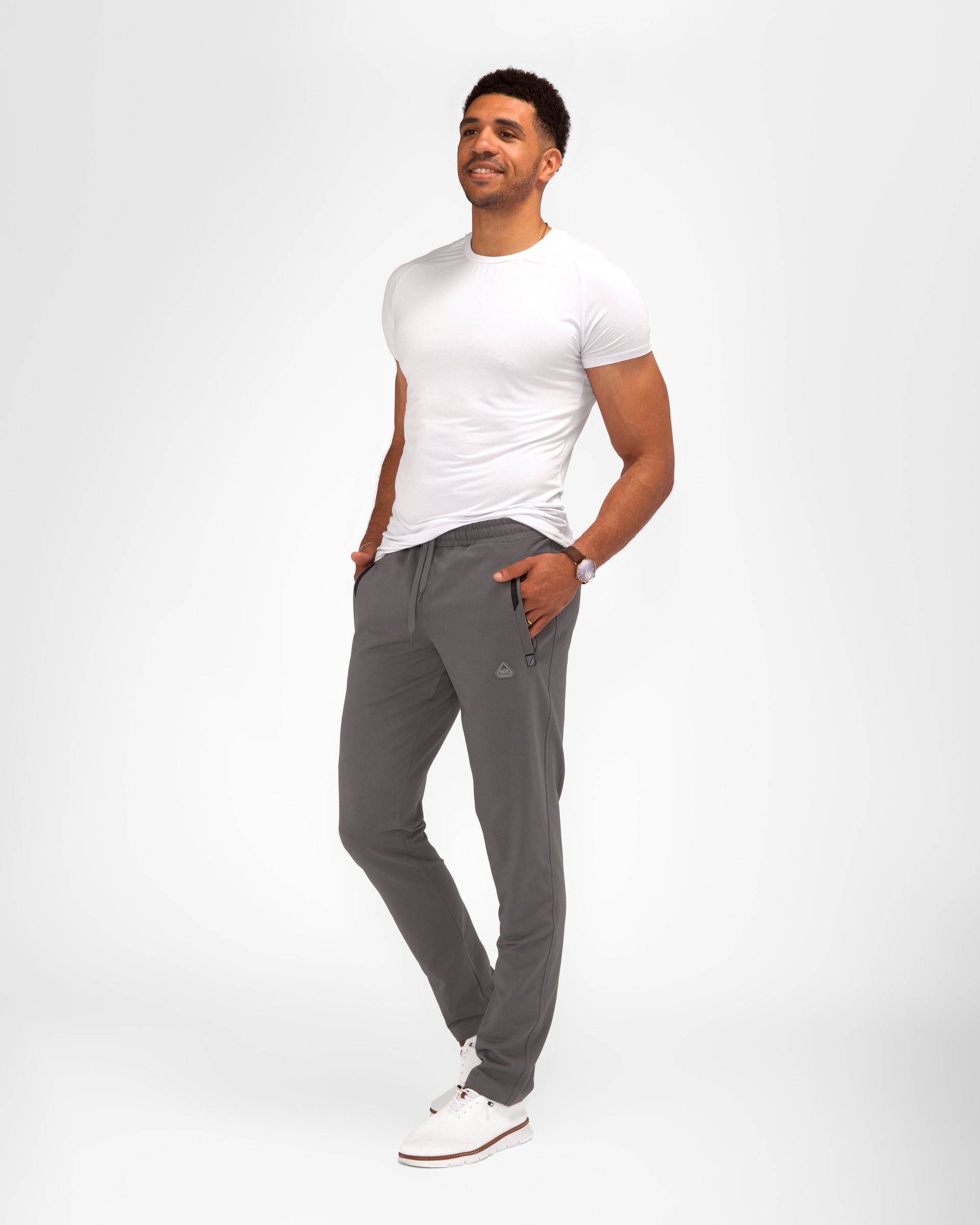 Navy Blue Athletic Tapered Jogger Pants for Tall Men - Image 35
