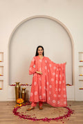 Pink Tie & Dye Cotton Suit Set with modern aesthetic