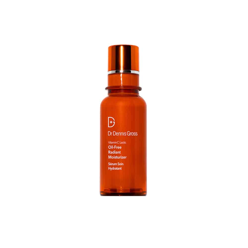 Orange and amber clinical-style moisturizer bottle by Dr. Dennis Gross