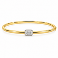Drew Emerald Cut Bezel Two-Tone Bangle
