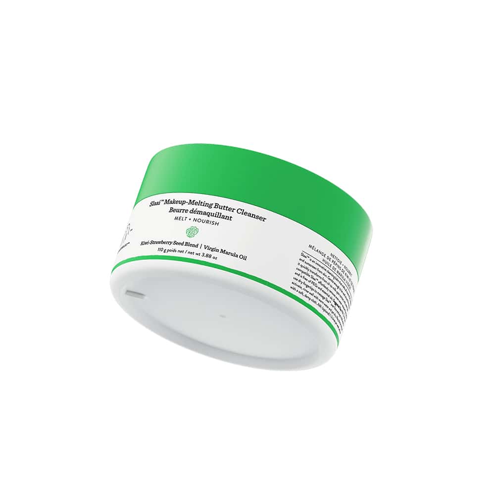 Drunk Elephant Slaai Makeup-Melting Butter Cleanser in a white and green jar