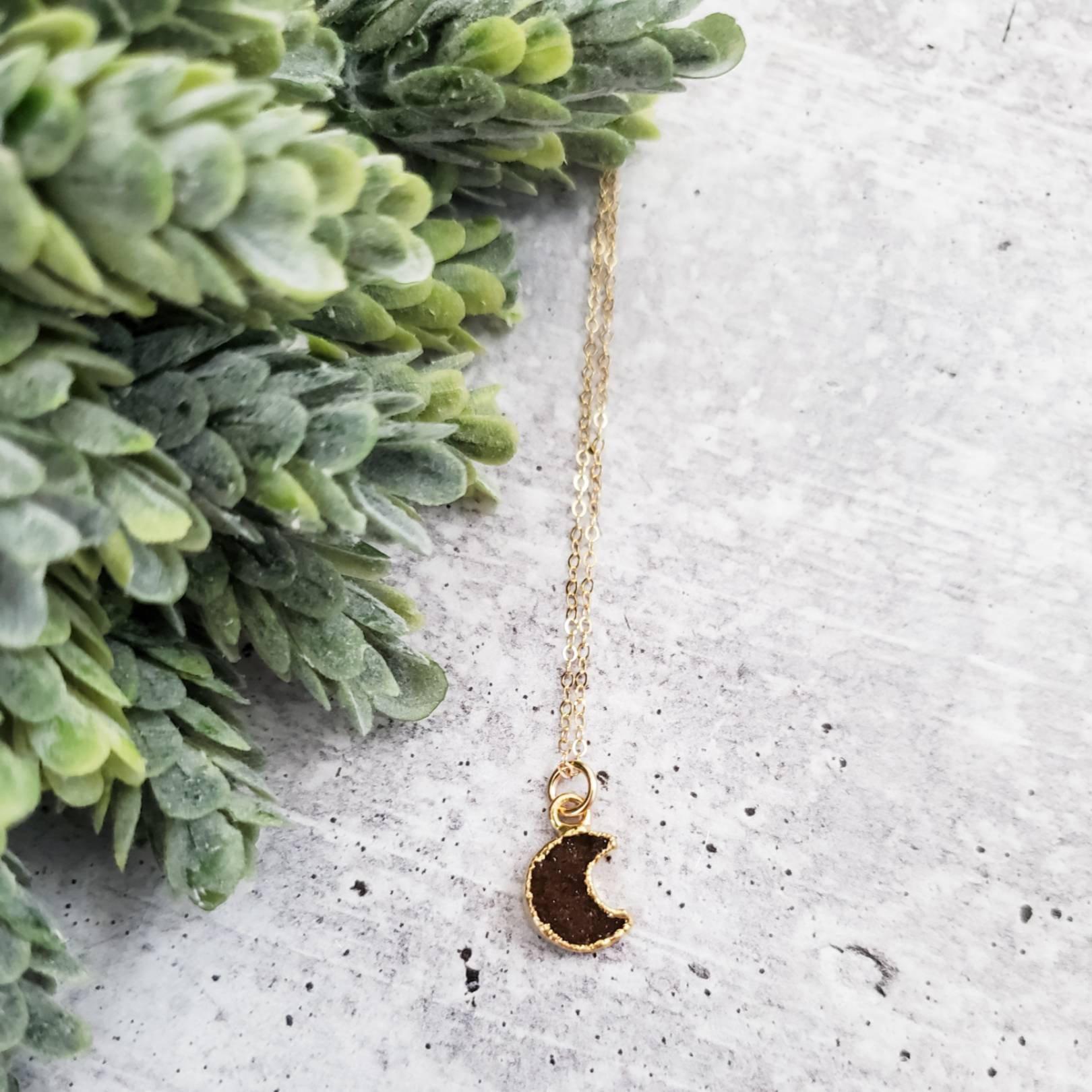 Druzy Moon Layering Necklace