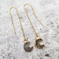 Druzy Moon Threader Earrings