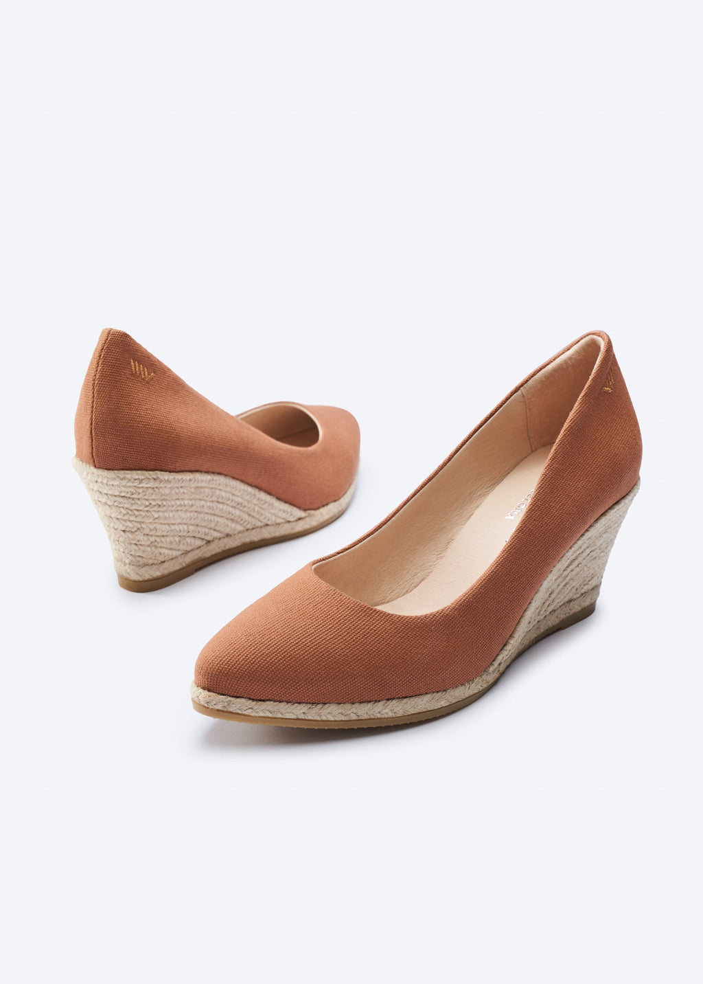 Roses Canvas U Cut Espadrille Wedges
