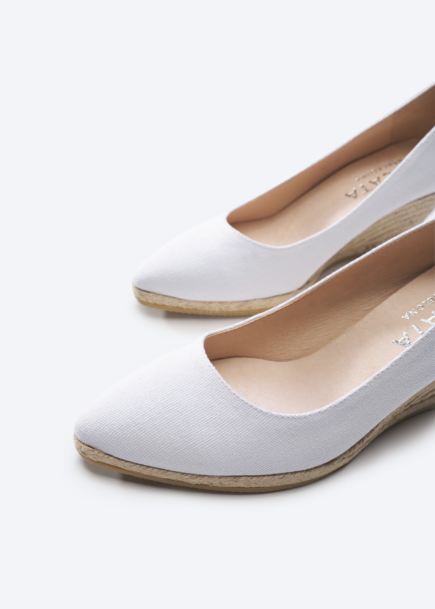 Roses Canvas U Cut Espadrille Wedges