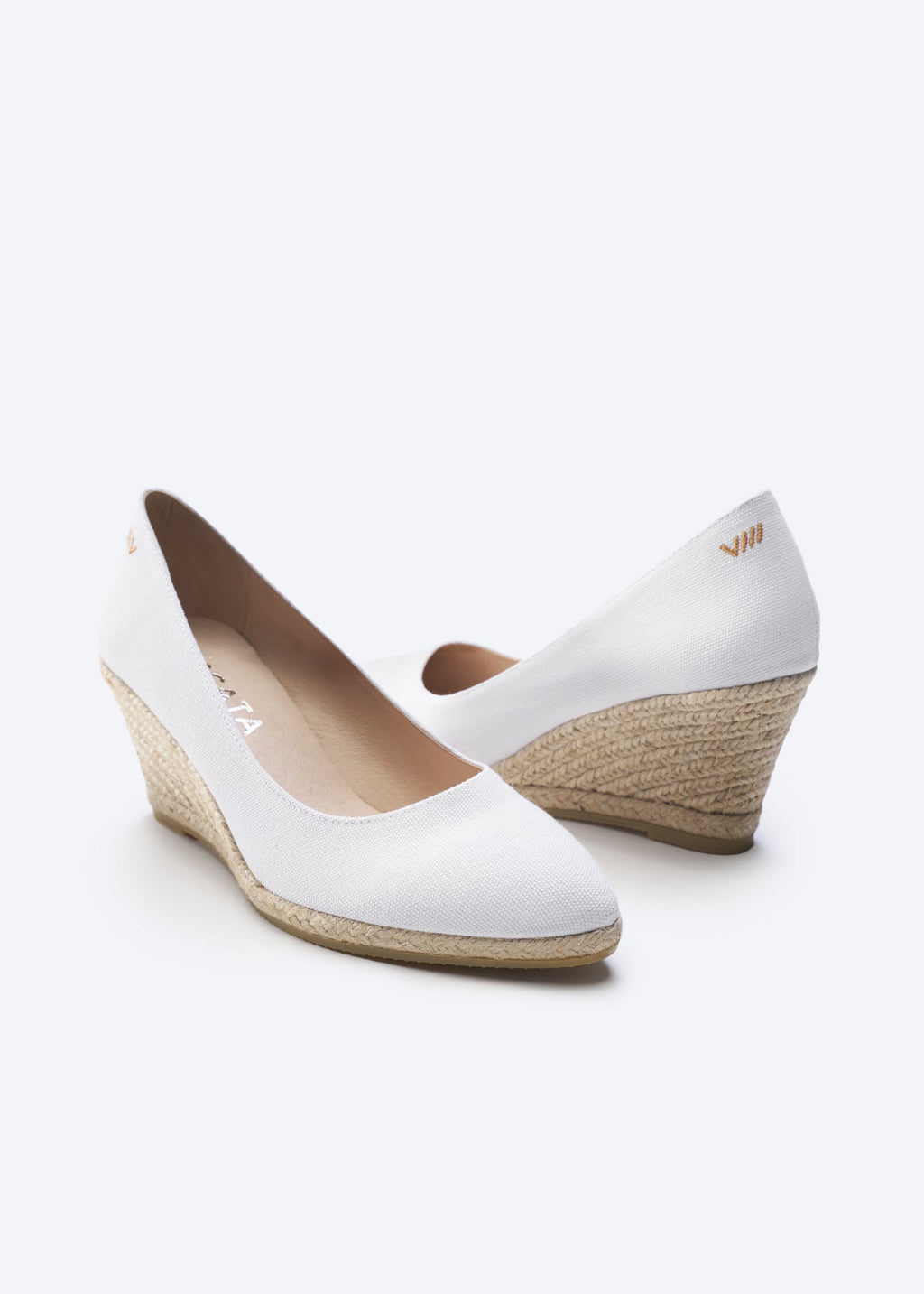Roses Canvas U Cut Espadrille Wedges