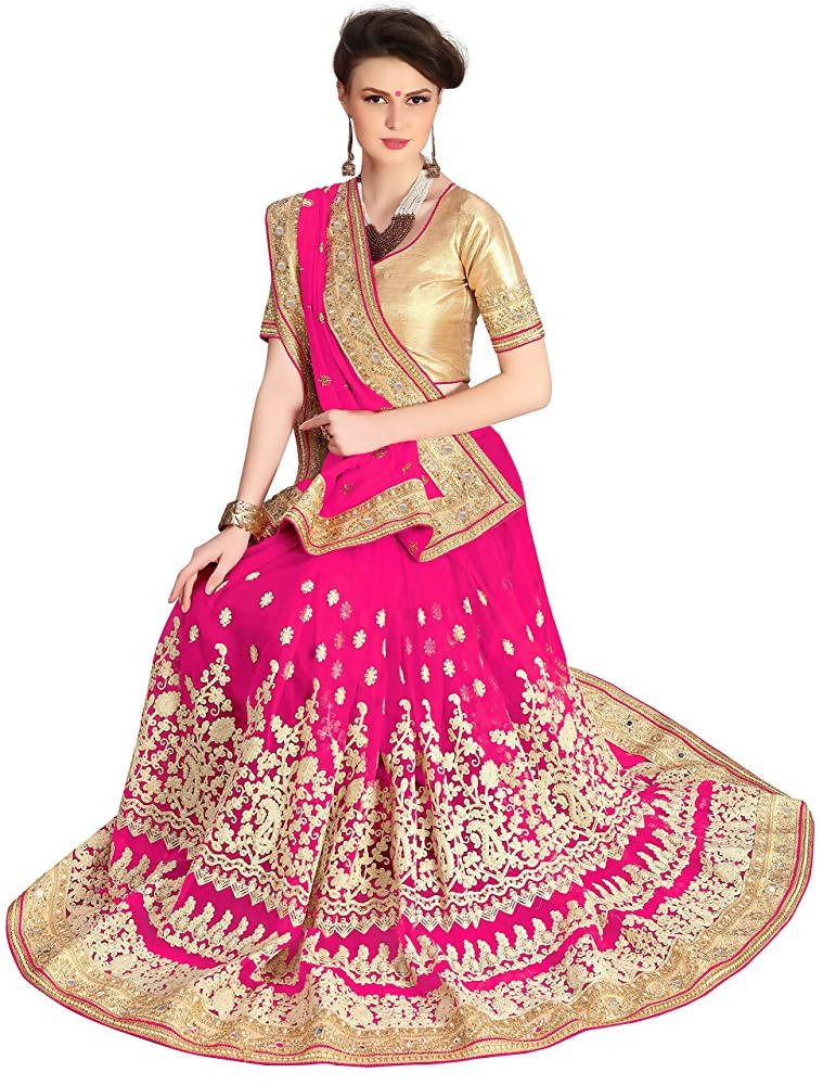 Light Pink Brocade Silk Saree with Unstitched Blouse