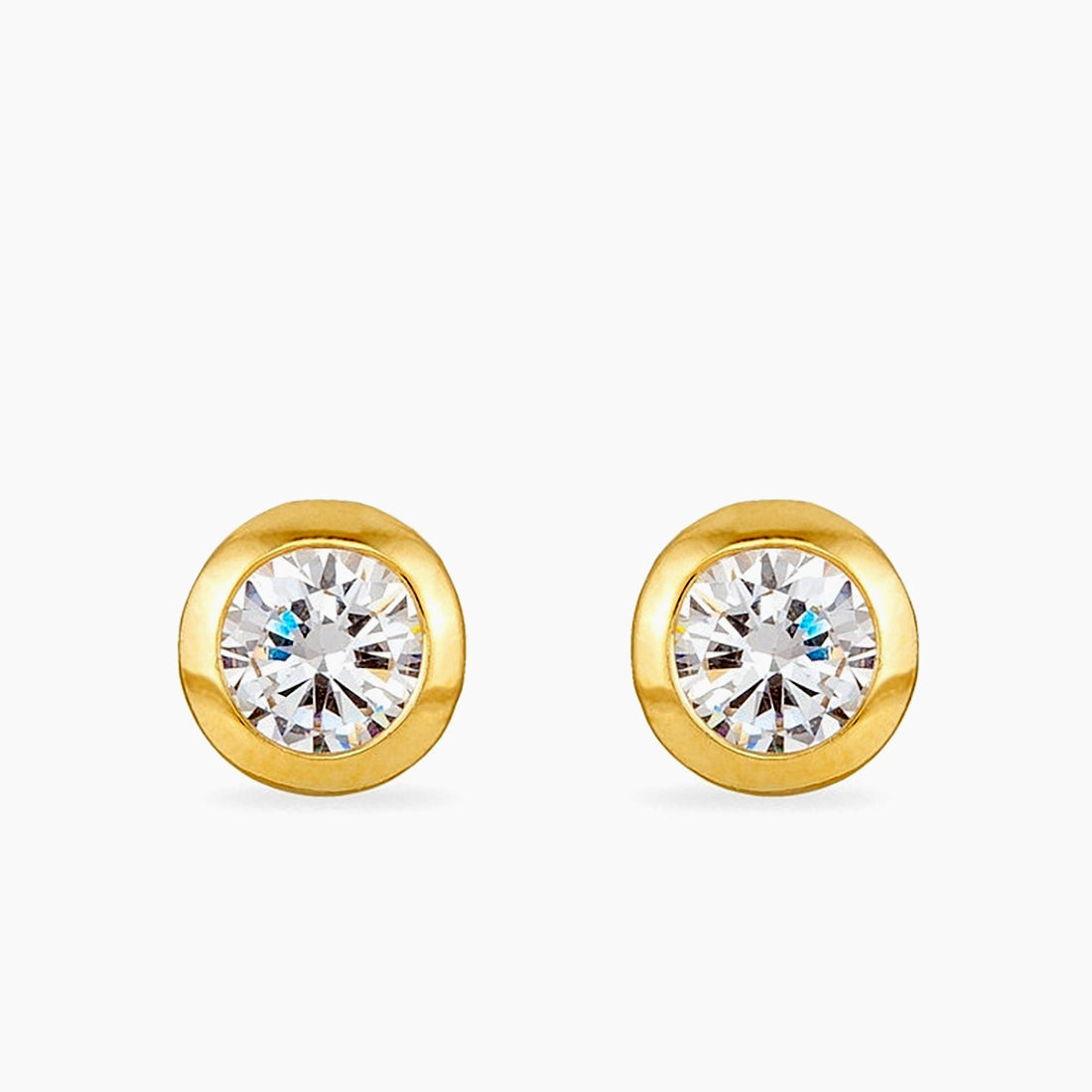 Kerry 2ct CZ 14k Gold Stud Earrings