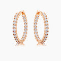 Rose Gold Plated CZ Hoop Earrings