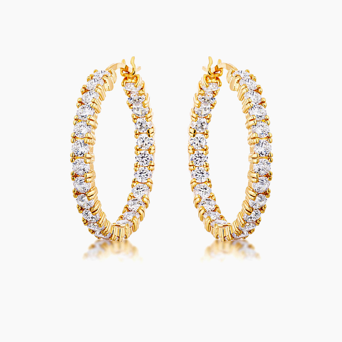 18k Gold Plated Eternity Hoop Earrings