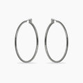 Yasmin White Gold Rhodium Large Hoop Earrings