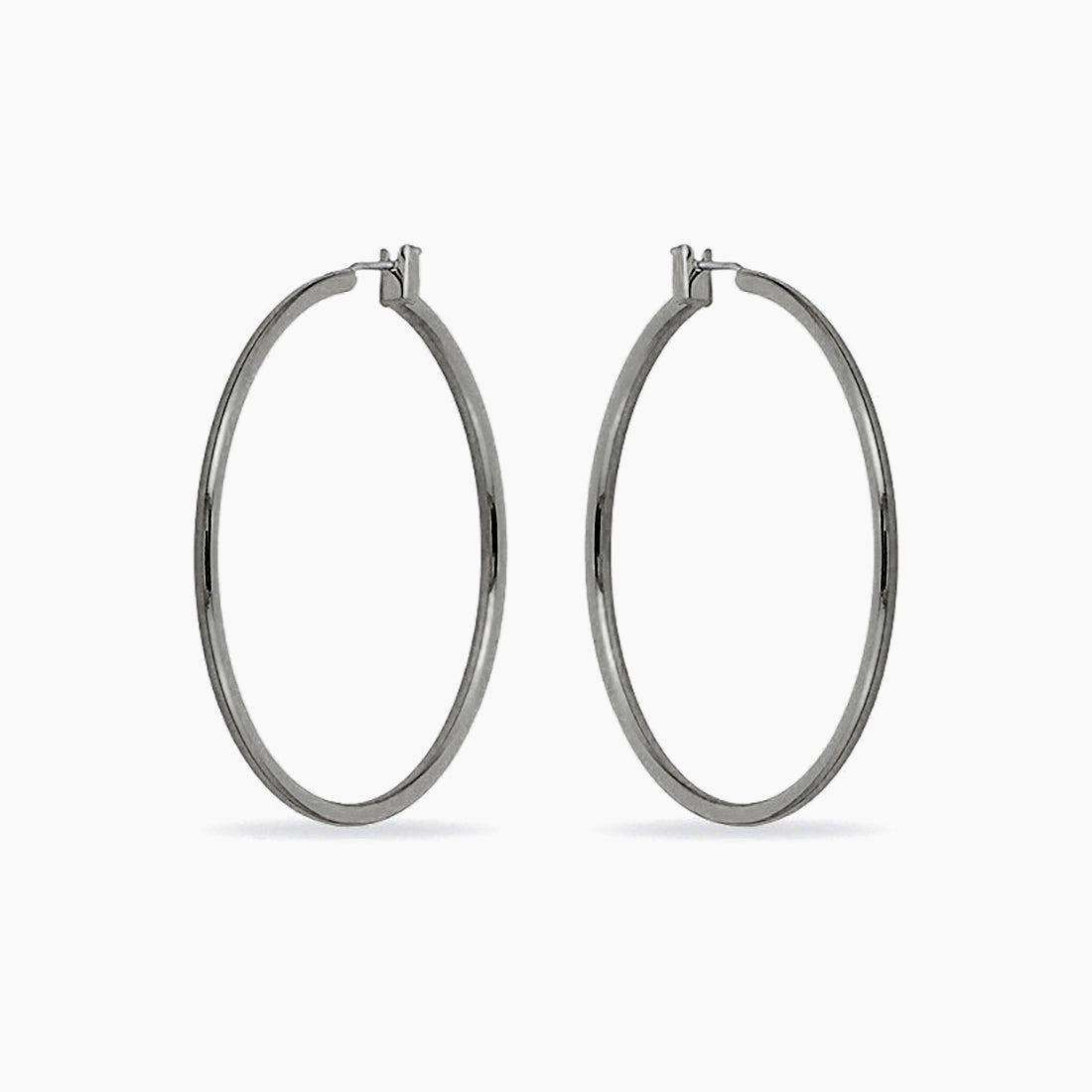 Yasmin White Gold Rhodium Large Hoop Earrings
