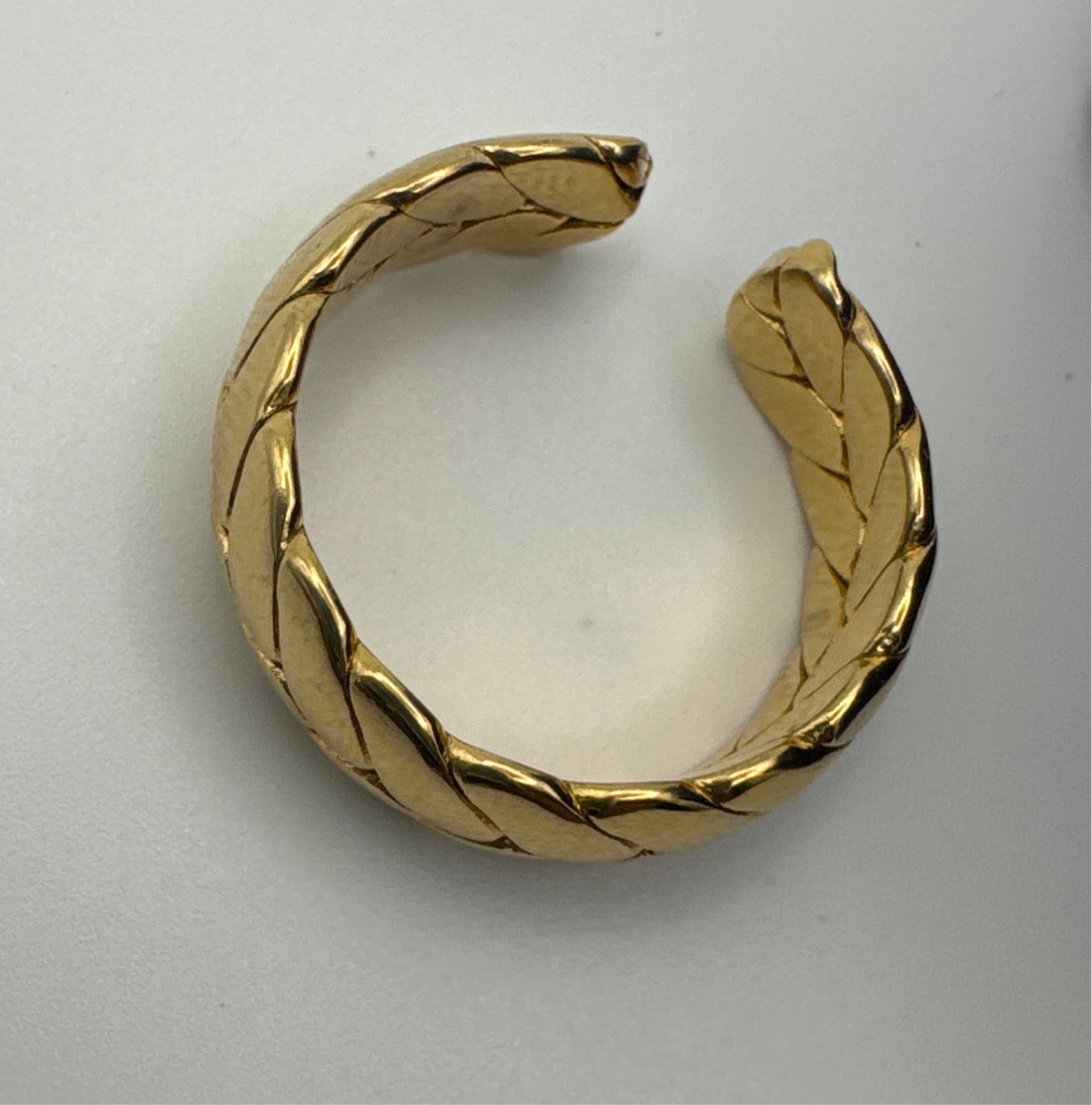 Hypoallergenic Gold Played Cuban Ring - Nickel Free Stainless Steel Jewelry for Sensitive Skin