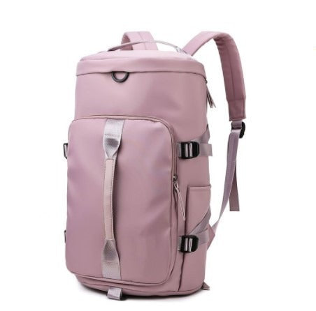 Women's Convertible Gym Duffel Backpack - Pink & Grey Travel Fitness Bag