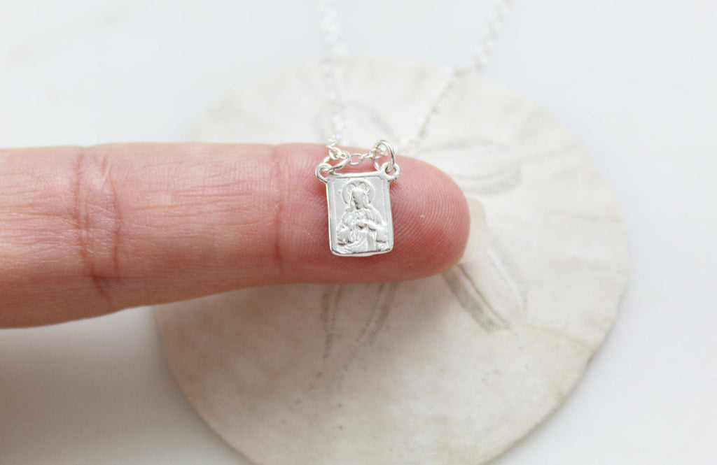 925 Sterling Silver Scapular Necklace