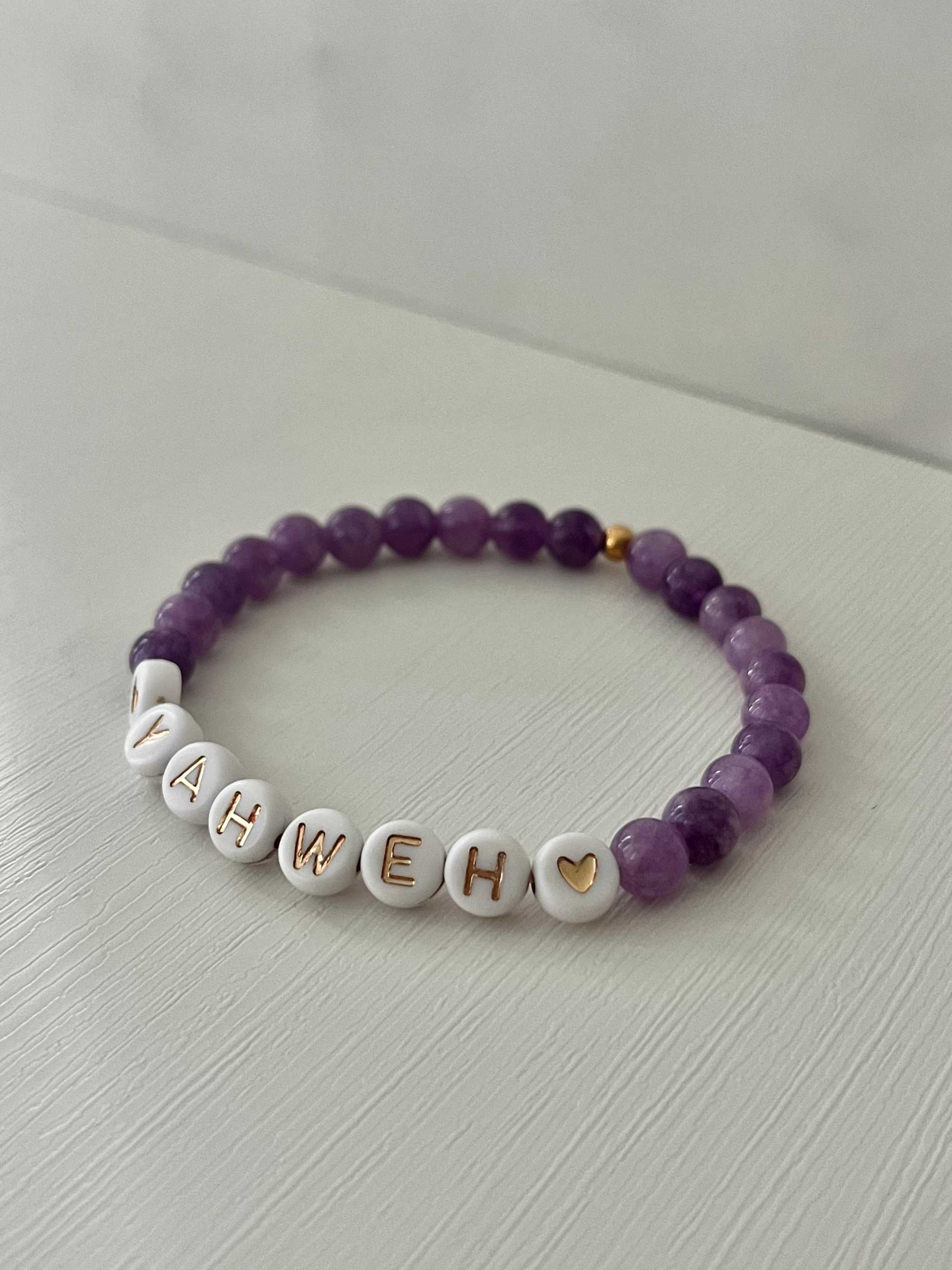 YAHWEH Pink Purple Marble Bracelet | Beautiful Faith-Inspired Jewelry