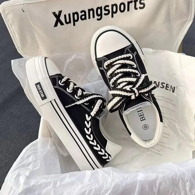 Women’s Platform Canvas Chunky Sneakers Height Increasing