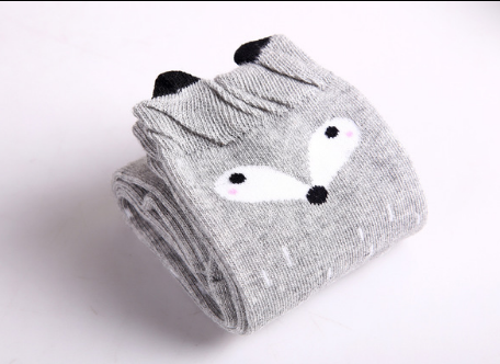 Playful Toddler Multicolor Striped Knee High Socks with Animals - Image 7