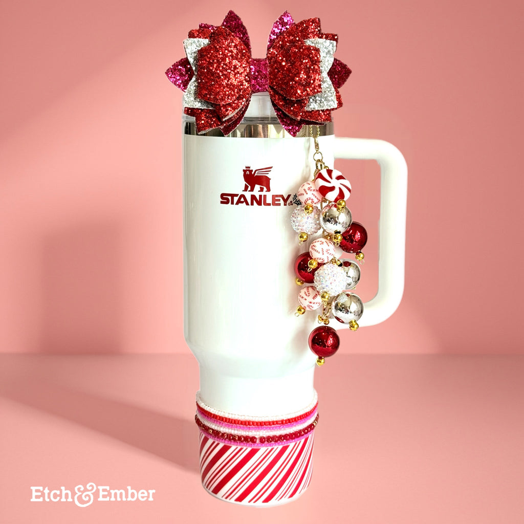 Peppermint Bauble Charm - Tumbler Handle Charm
