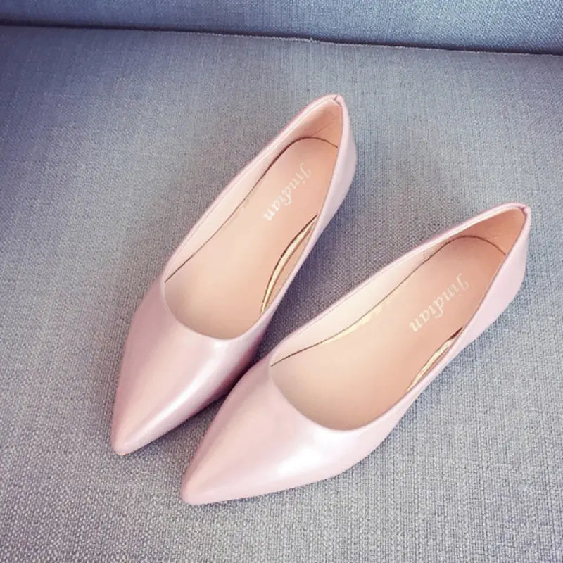 Women's Pointed Toe Flat Shoes in Black or Nude Work Shoes - Image 12