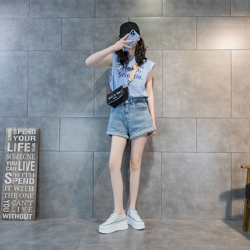 Women's Thick-Soled Platform Sneakers with Checkerboard Mesh - Image 4