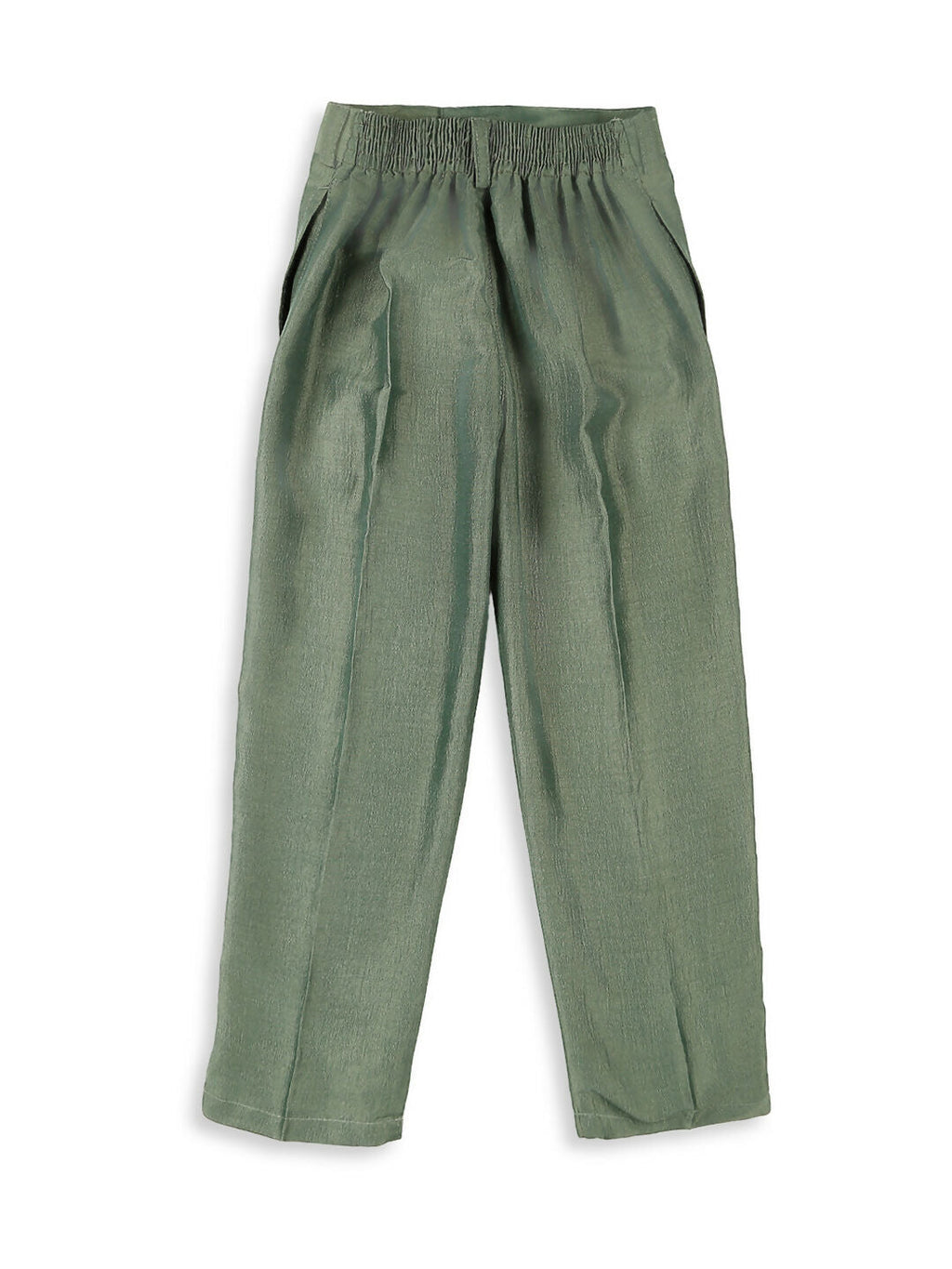 Boys Green Embroidery Sequence Kurta Pyjama with Nehru Jacket