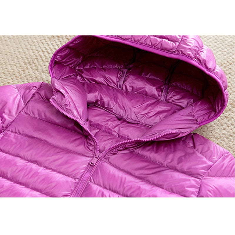 Women's Ultra-Lightweight Slim Fit Hooded Puffer Jacket - Image 4