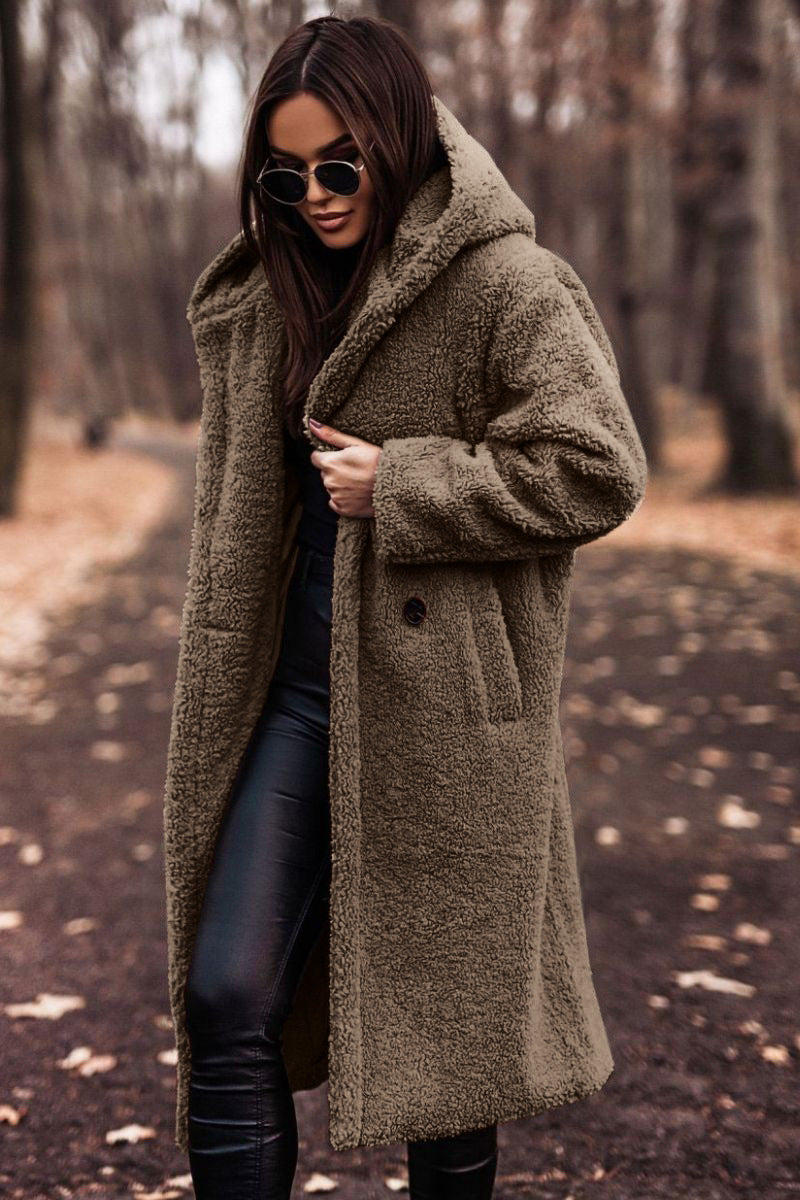 Harajuku Style Long Sleeve Woolen Coat for Women - Cozy & Warm - Image 17