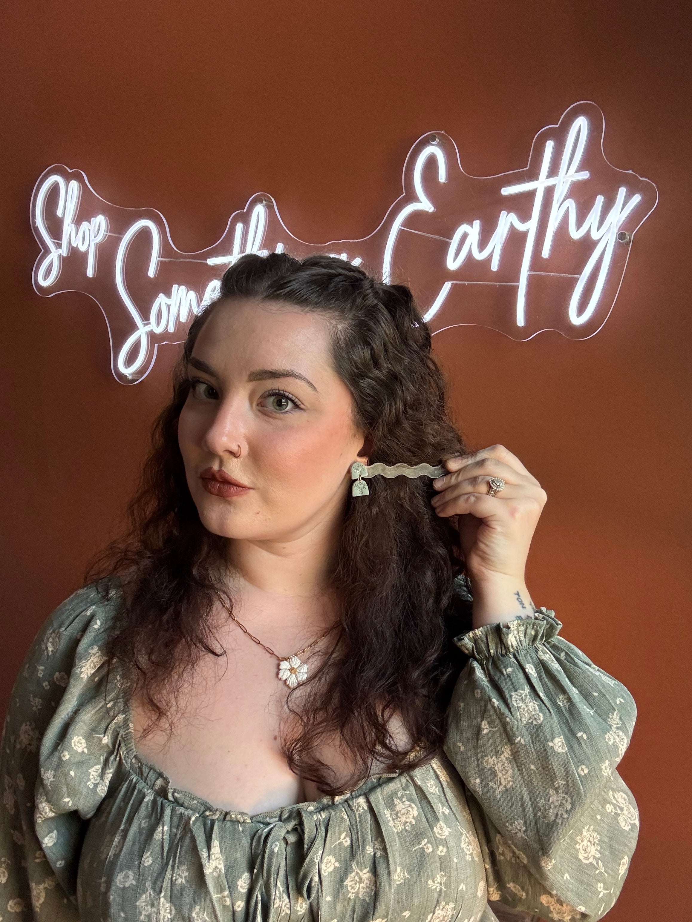 Piper Sage Polymer Clay Earrings | 14K Gold Plated