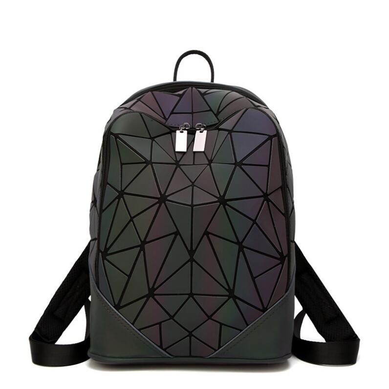 Women's Iridescent Geometric Luminous Backpack - Harajuku - Image 6