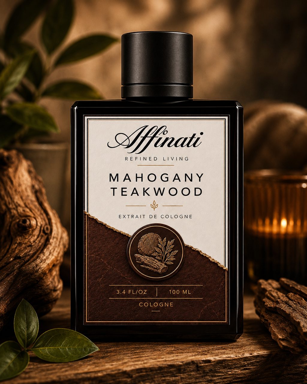 Mahogany Teakwood Extrait de Cologne, Luxury Woody Unisex Scent